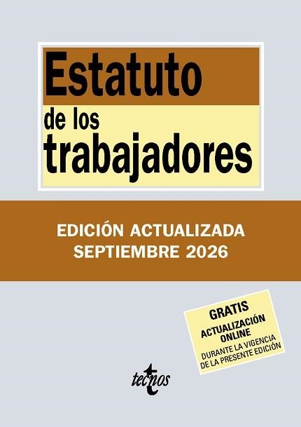 ESTATUTO DE LOS TRABAJADORES(42ª EDICIÓN 2026) | 9788430994427 | Libreria Geli - Librería Online de Girona - Comprar libros en catalán y castellano