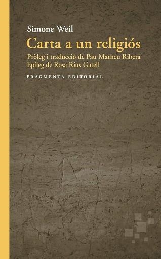 CARTA A UN RELIGIÓS | 9791387548339 | WEIL, SIMONE | Libreria Geli - Librería Online de Girona - Comprar libros en catalán y castellano