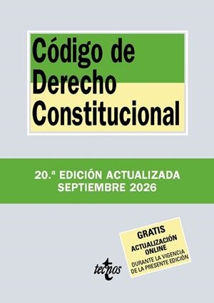 CÓDIGO DE DERECHO CONSTITUCIONAL(20ª EDICIÓN 2026) | 9788430994472 | Llibreria Geli - Llibreria Online de Girona - Comprar llibres en català i castellà