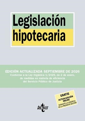 LEGISLACIÓN HIPOTECARIA(41ª EDICIÓN 2026) | 9788430994380 | Llibreria Geli - Llibreria Online de Girona - Comprar llibres en català i castellà