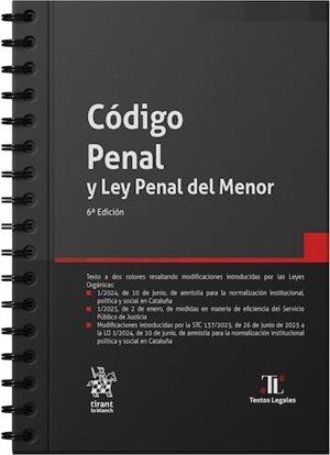 CÓDIGO PENAL Y LEY PENAL DEL MENOR(6ª EDICIÓN.EDICIÓN 2026) | 9791370408732 | ÁLVAREZ GARCÍA, FRANCISCO JAVIER/ANDRÉS DOMÍNGUEZ, ANA CRISTINA | Llibreria Geli - Llibreria Online de Girona - Comprar llibres en català i castellà
