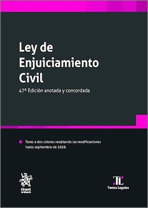 LEY DE ENJUICIAMIENTO CIVIL(47ª EDICIÓN 2026) | 9791370593490 | MONTERO AROCA, JUAN/CALDERÓN CUADRADO, MARÍA PÍA | Libreria Geli - Librería Online de Girona - Comprar libros en catalán y castellano