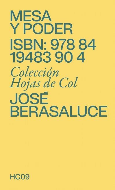 MESA Y PODER | 9788419483904 | BERASALUCE, JOSÉ | Llibreria Geli - Llibreria Online de Girona - Comprar llibres en català i castellà